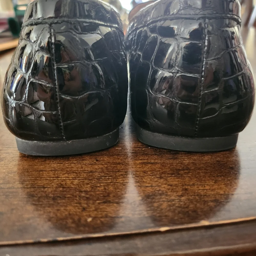 Kate Spade Darien Loafers Croc Embossed Patent Leather Size 8.5